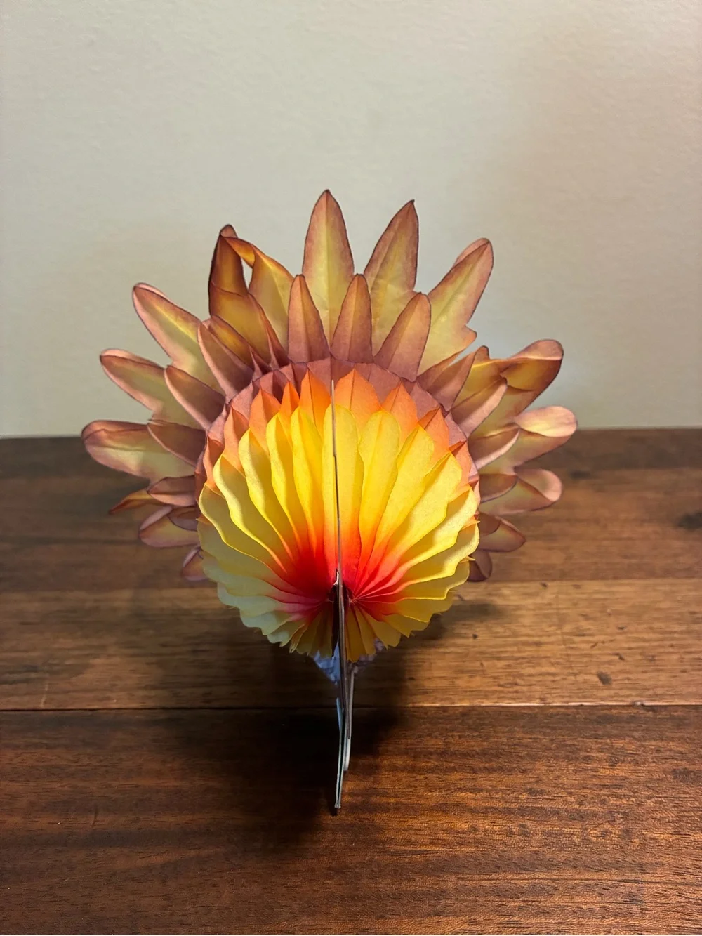 Set of 3 Vintage Paper Honeycomb Turkeys Original Packaging Thanksgiving